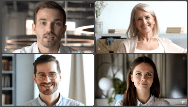 Videokonferenz mit Kachelansicht