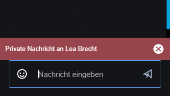 Private Nachricht wird vor dem Senden gekennzeichnet.