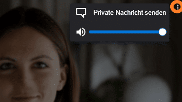 "Private Nachricht senden" im Menü der Teilnehmerkachel